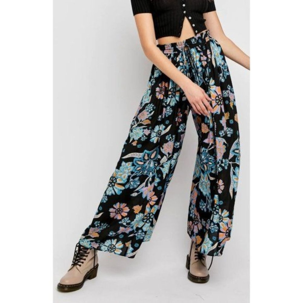 Free People Take It Easy Printed Wide Leg Pants
